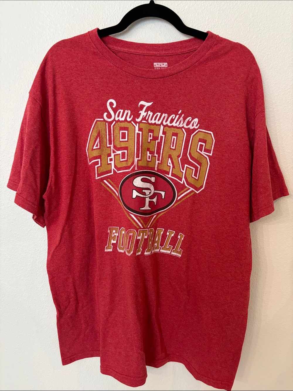 Junk Food Clothing Heather Red San Francisco 49er’s Crewneck Tee